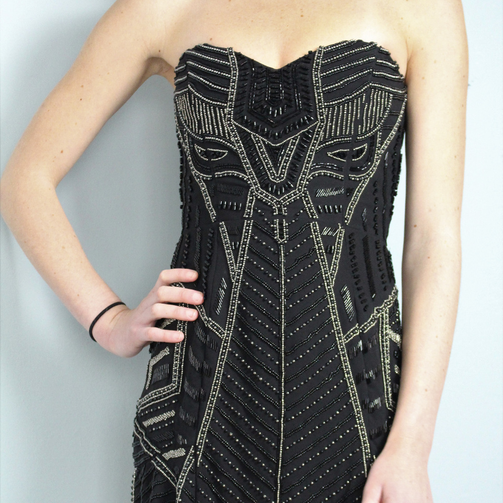 NWT beaded Strapless Parker black party prom Dress - Picture 7 of 8